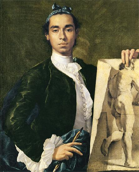 Luis Egidio Melendez portrait Holding an Academic Study Norge oil painting art